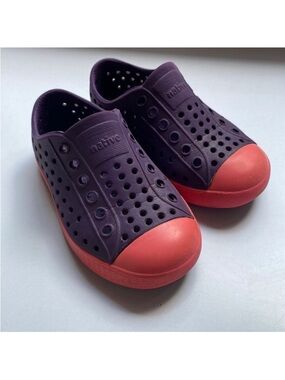 Native Jefferson Slip‎ On Shoes Purple Coral C7 Toddler Waterproof Lightweight